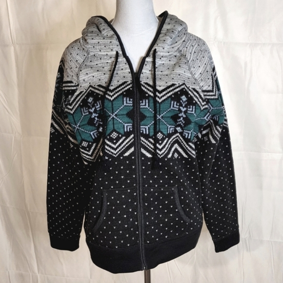 American Eagle Outfitters Tops - American Eagle Outfitters Aztec Zip Up Fleece Hoodie, Size XL